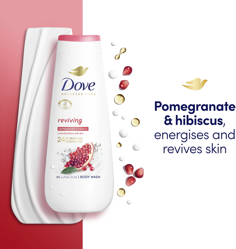 Dove Advanced Care Gel de Banho Hidratante Revitalizante