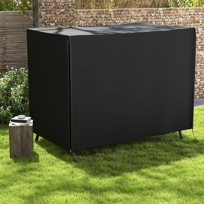 Beschermhoes voor Outsunny 3-zits tuinschommel, waterdicht, hoogwaardig 600D Oxford-zeil, zwart