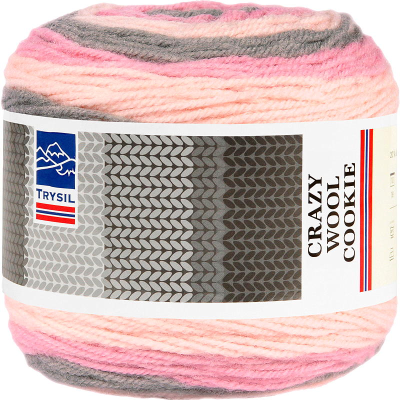 Trysil Crazy Wool Cookies mix 80% akryl, pink/grå
