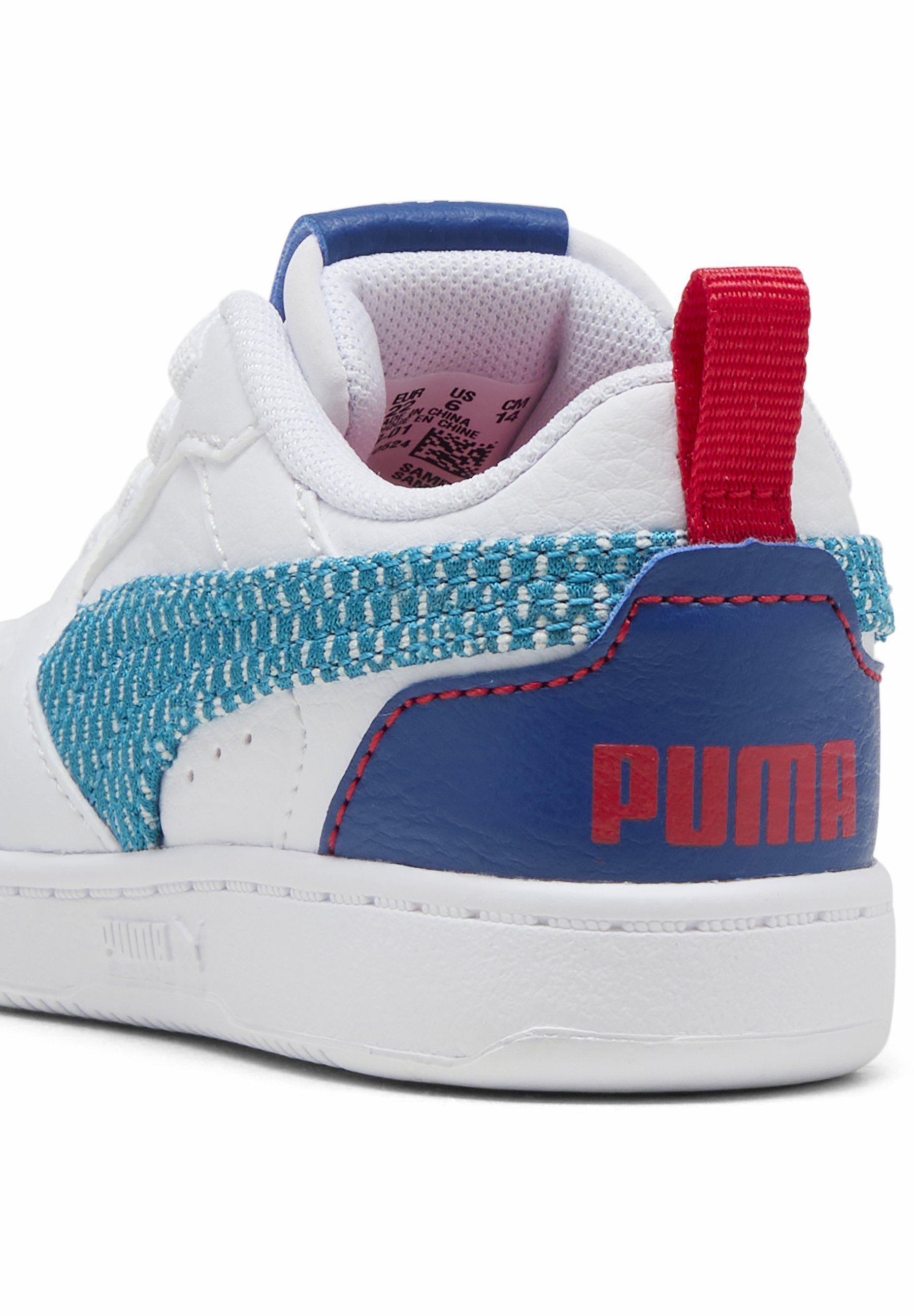 Baskets Puma REBOUND FUN - Chaussures bébé - blanc/bleu tropical/bleu roi