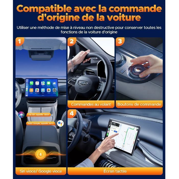 Wireless CarPlay Adapter for Apple CarPlay and Android Auto, WiFi 5.8GHz, Bluetooth, Compatible with Cars from 2016 onwards