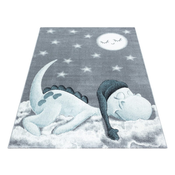 Dywan dziecięcy Bambi Dino pastelowo niebieski 80 x 150