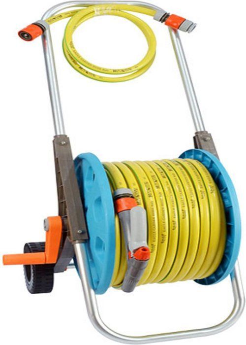 Carrete de manguera extralargo de 50 m - Incluye boquilla y conectores | Eagle Garden