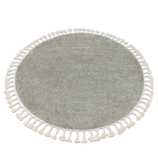 Dywan BERBER 9000 koło zielony Frędzle koło 120 cm