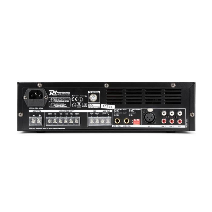 Amplificatore Bluetooth Power Dynamics PBA120, 120 Watt, FM/USB/SD/MP3, con telecomando.