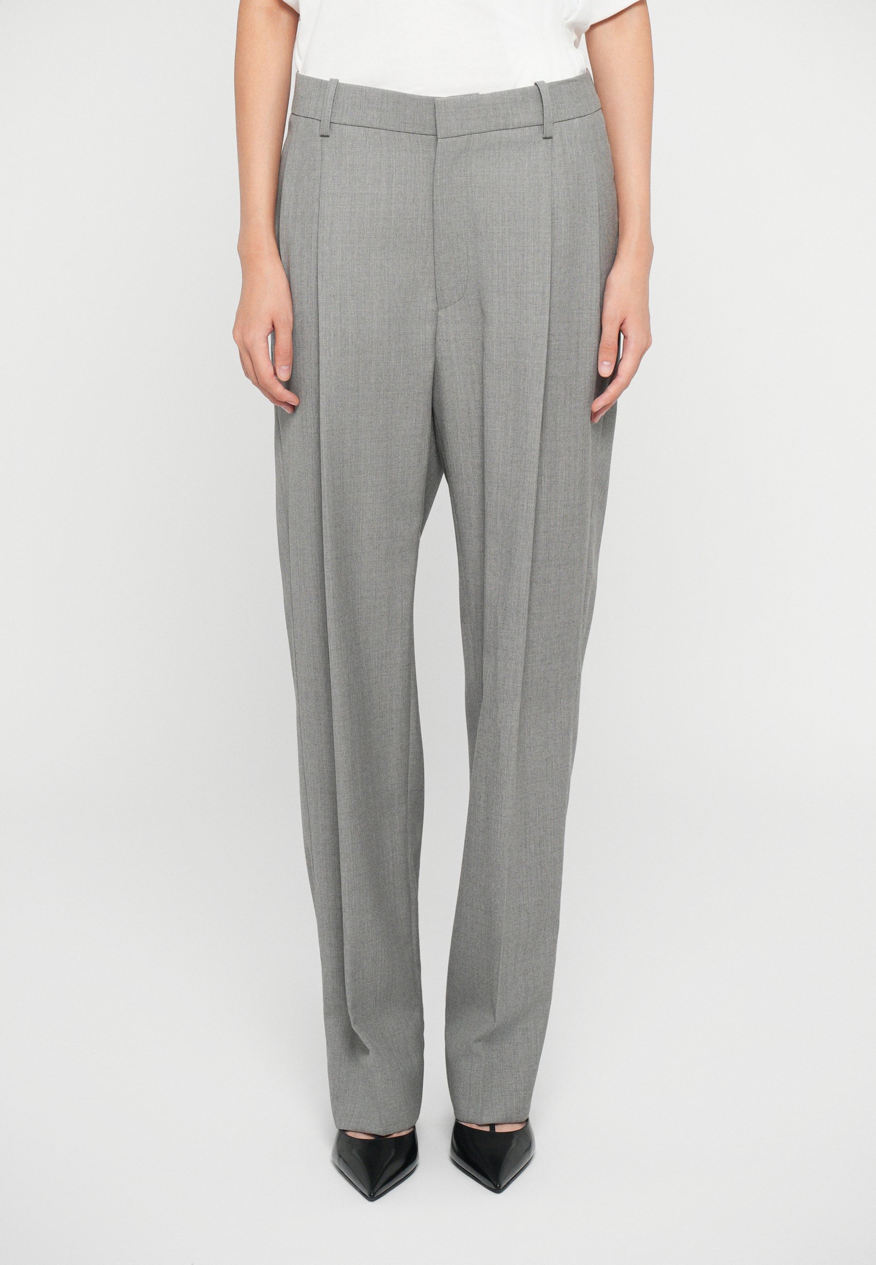 Victoria Beckham broek met verlaagde taille en rechte pijpen - Broek - lichtgrijs
