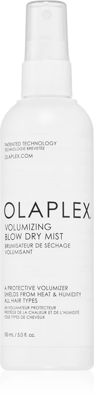 Spray volumizador para secagem com secador Olaplex, que proporciona volume durante a secagem e finalização do penteado.