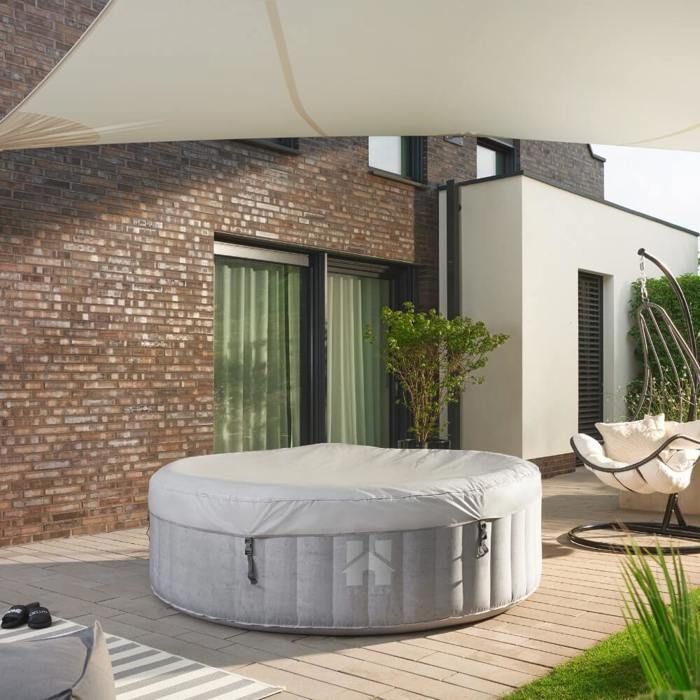 Bañera de hidromasaje HOME DELUXE SPLASH - Ø208 cm - 6 personas - Hormigón