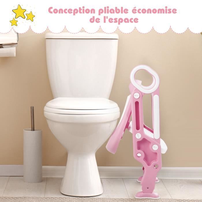 Asiento de inodoro infantil DREAMADE, reductor de inodoro plegable de PP y PVC con taburete ajustable.