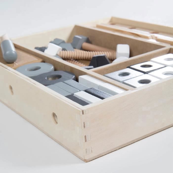 Jeu de Construction en Bois - ROBA - 48 Pièces - Boîte à Outils - A Partir de 3 Ans