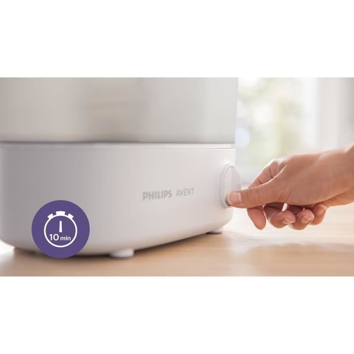 Sterilizzatore - PHILIPS AVENT - Vapore 4 in 1 - Bianco - Sterilizza in 6 minuti - Garantisce la sterilizzazione per 24 ore