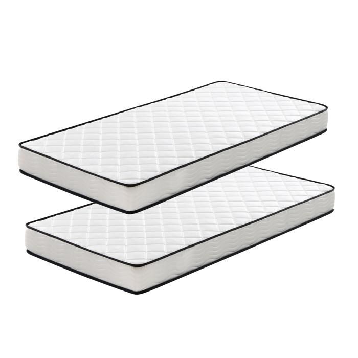 Conjunto de 2 colchões Sleivant 90x190, colchões de espuma, 15cm de espessura