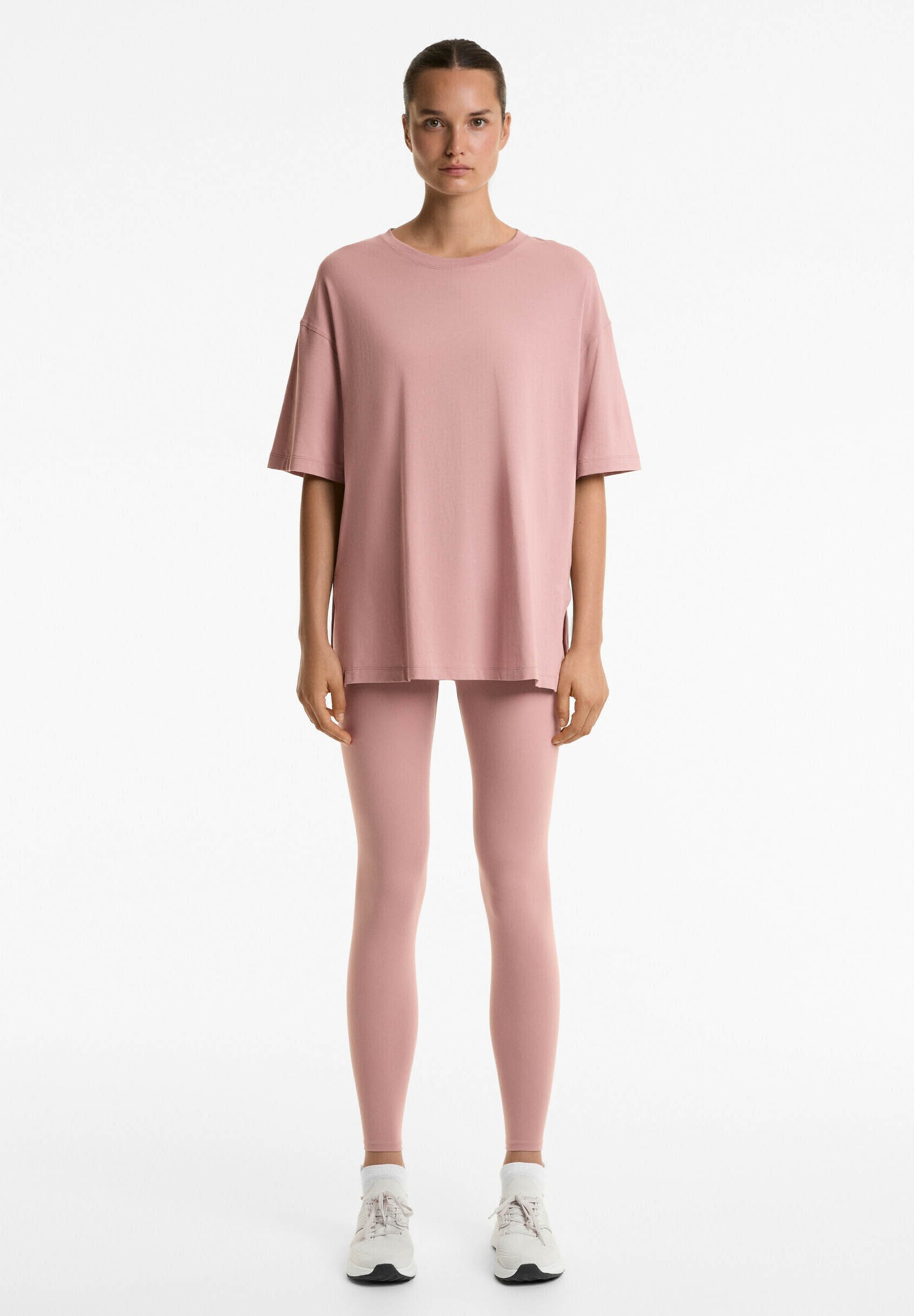 OYSHO T-shirt met korte mouwen - Basic T-shirt - zalmkleur