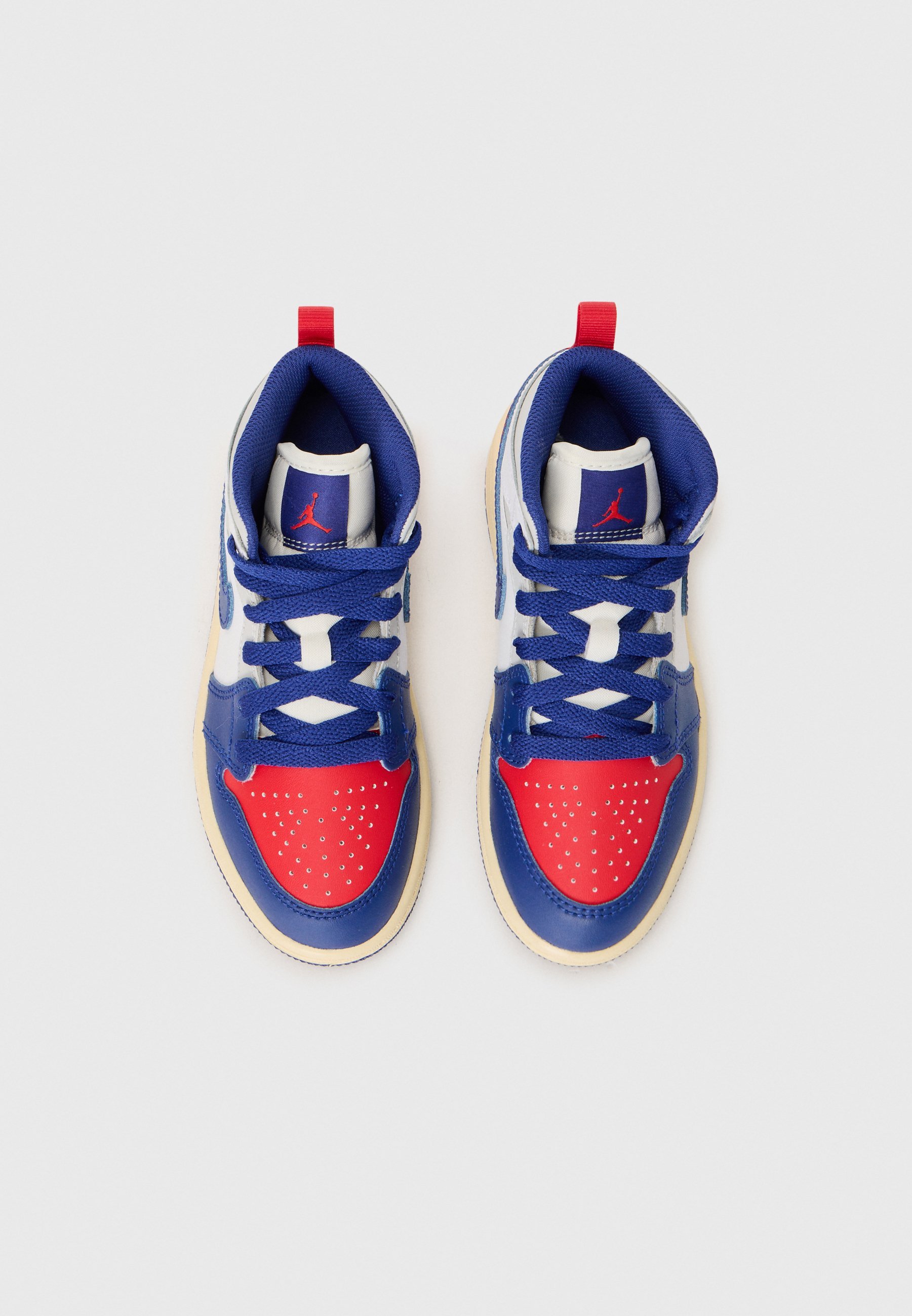 Jordan JORDAN 1 MID UNISEX - Høye joggesko - white/deep royal blue/university red/nøytral grå/sail