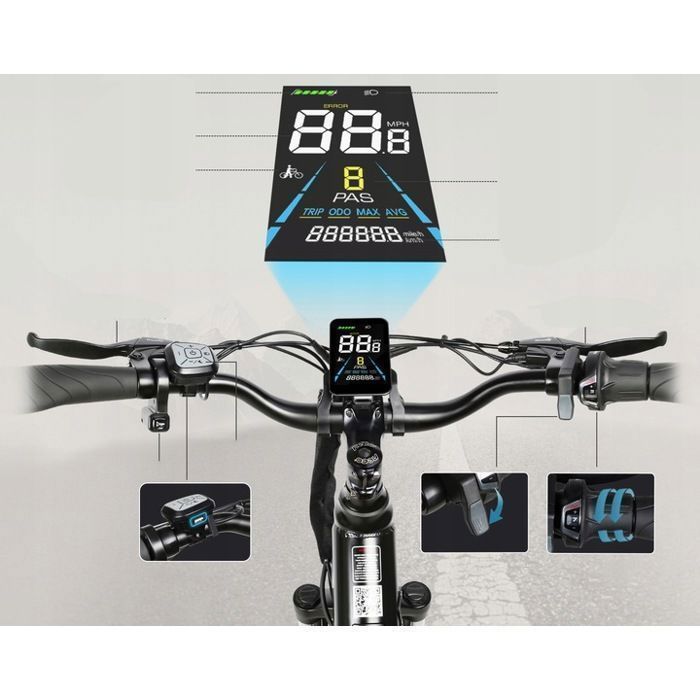 SAMEBIKE - RS-A01 Pro-T - Electric Bike - 500W Motor - 36V 15Ah Battery - Max Speed 25km/h - 90km Range - White