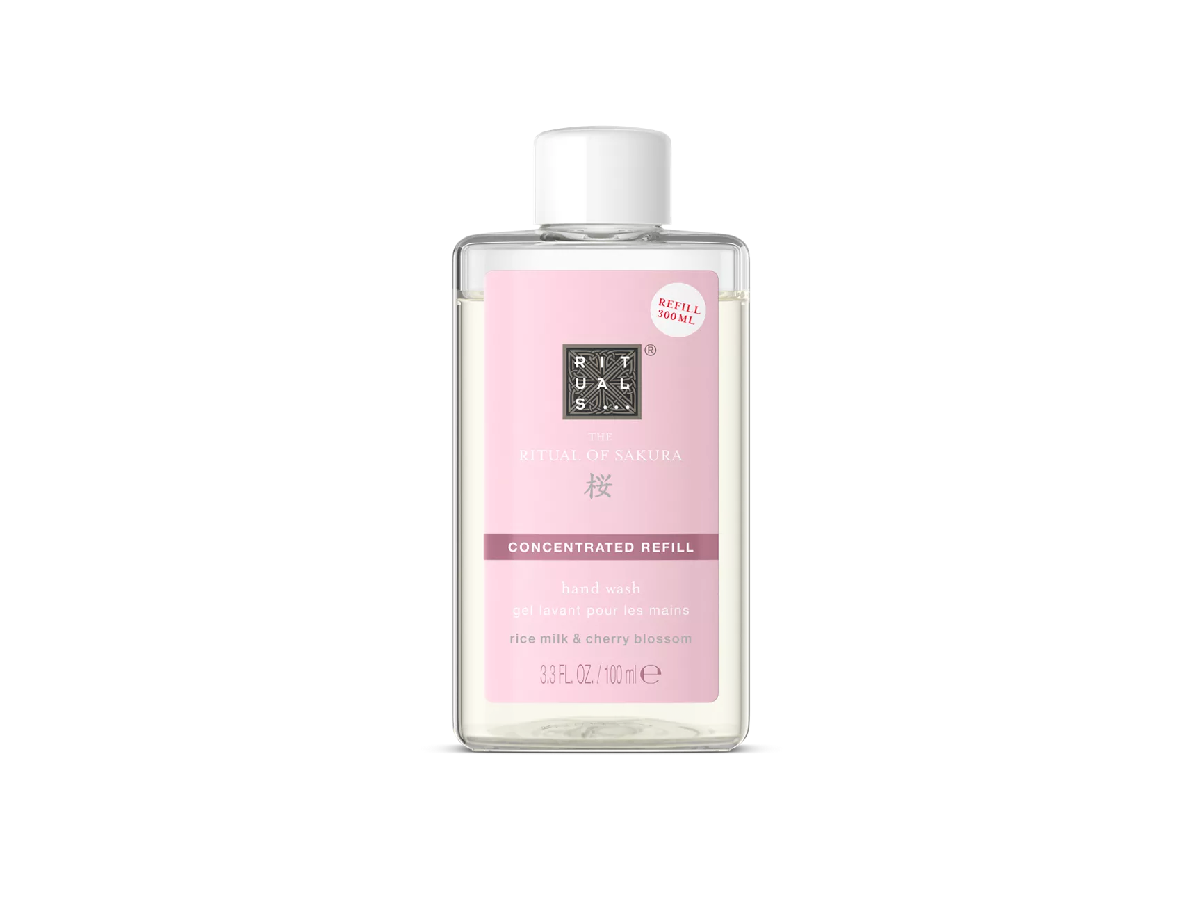 Jabón líquido concentrado para manos The Ritual of Sakura, recarga de 100 ml.