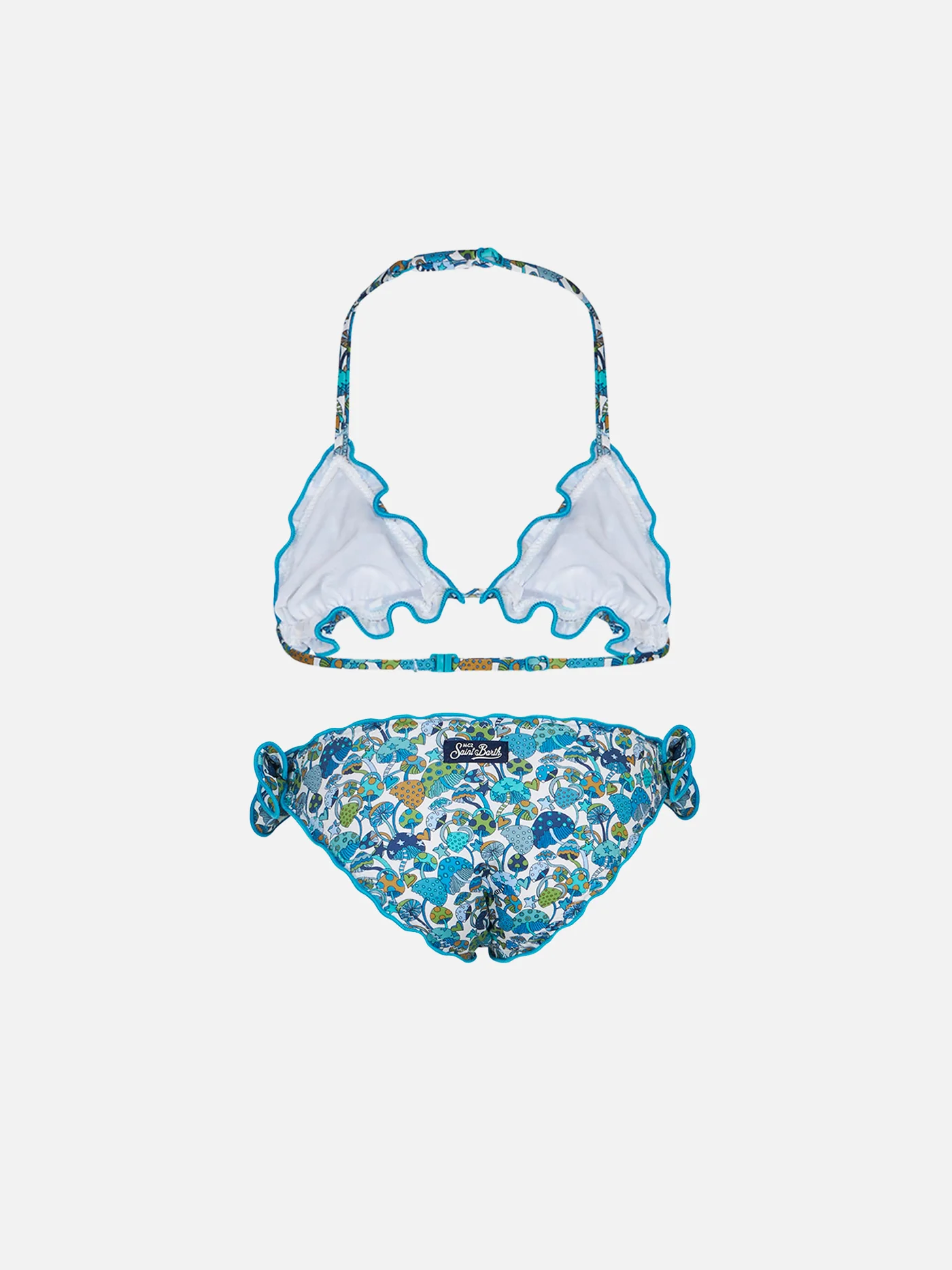 Bikini da bambina a triangolo con stampa funghi | EDIZIONE SPECIALE LI