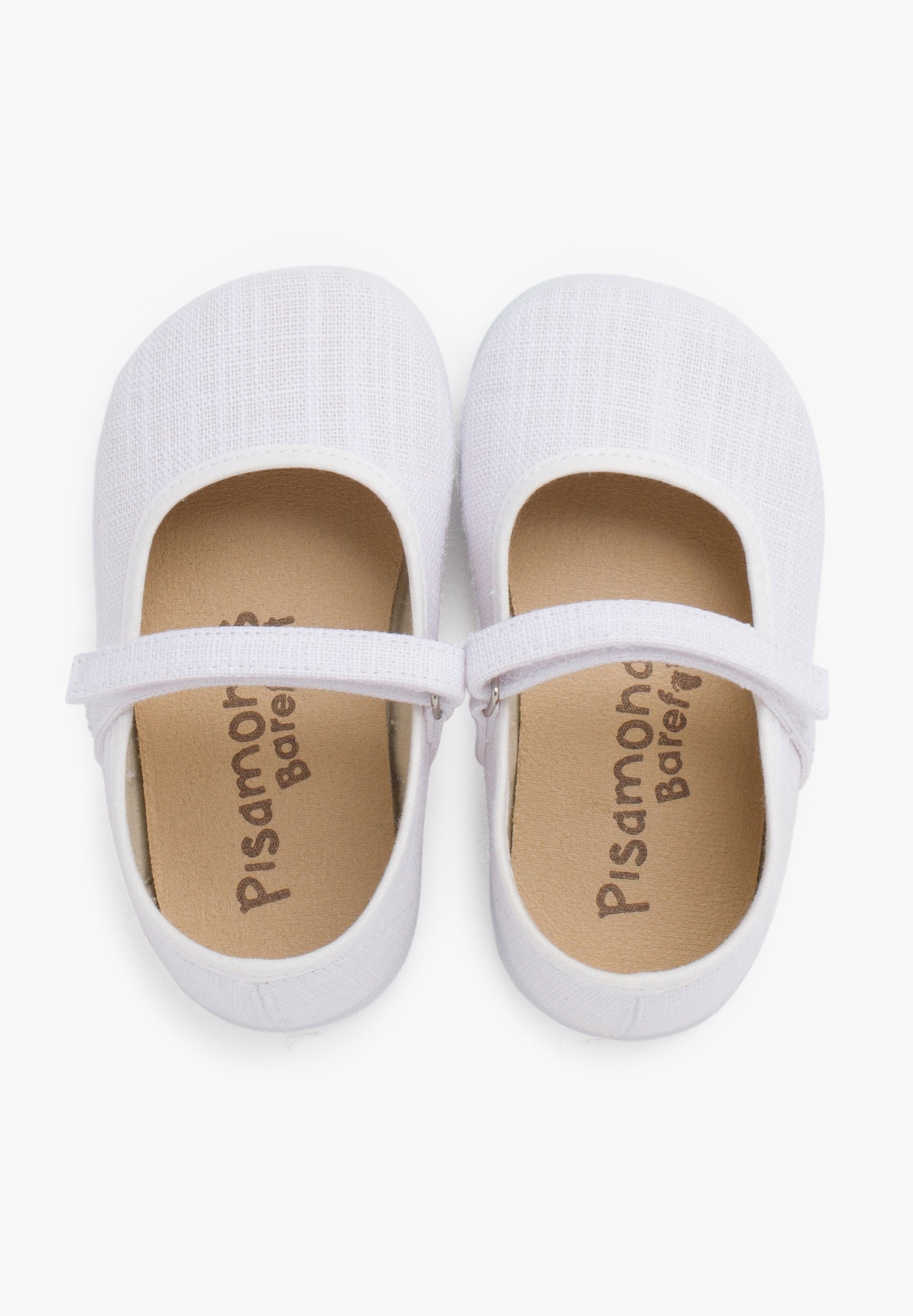 Chaussures bébé Pisamonas Mary Janes légères à fermeture velcro - blanches