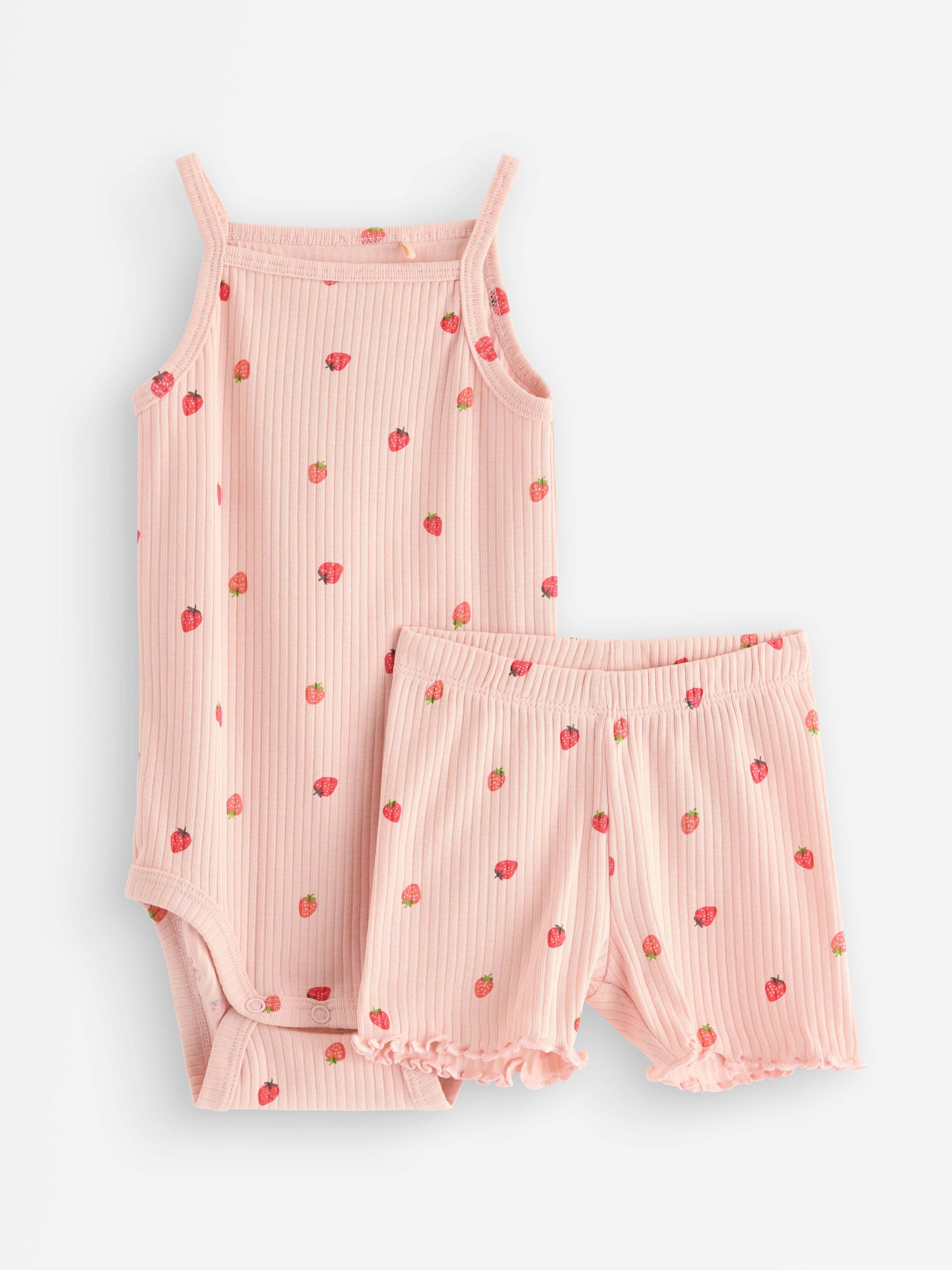 Conjunto - body e shorts rosa claro