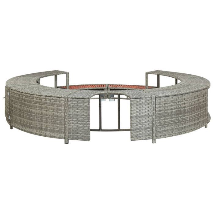 Estructura para jacuzzi - VIDAXL - 46459 - Resina tejida - Gris - Redonda - 283 cm