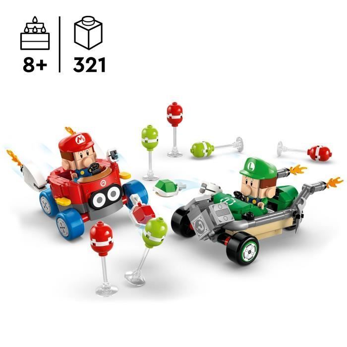 LEGO Super Mario 72034 Mario Kart – Bébé Mario contre Bébé Luigi - Cadeau Nintendo