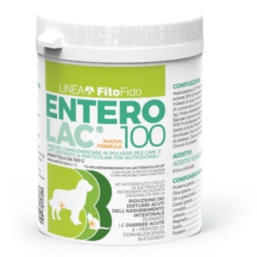 ENTEROLAC Trebifarma Suplemento alimentar Enterolac para a flora intestinal de cães e gatos 100 g