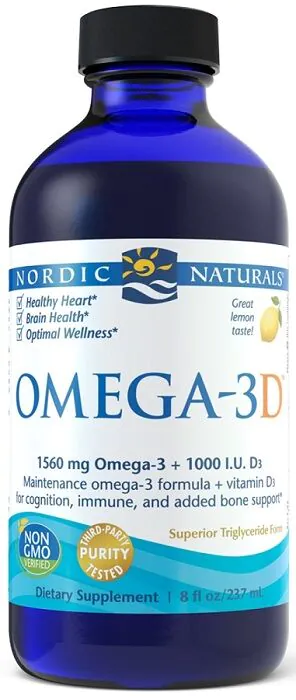 Nordic Naturals Omega-3D 1560 mg, Smak cytrynowy, Płyn