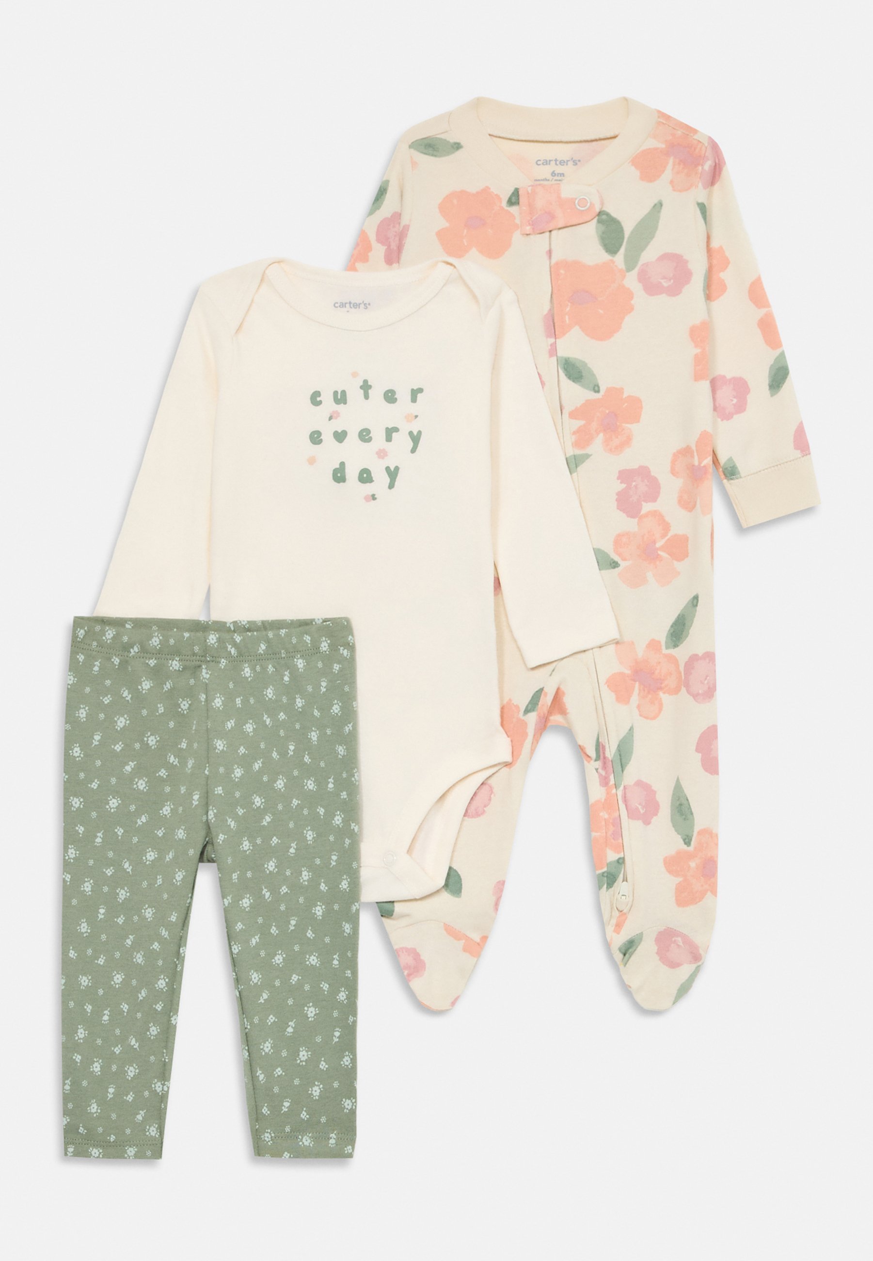 Carter's SET - Pak - gebroken wit/groen/abrikoos