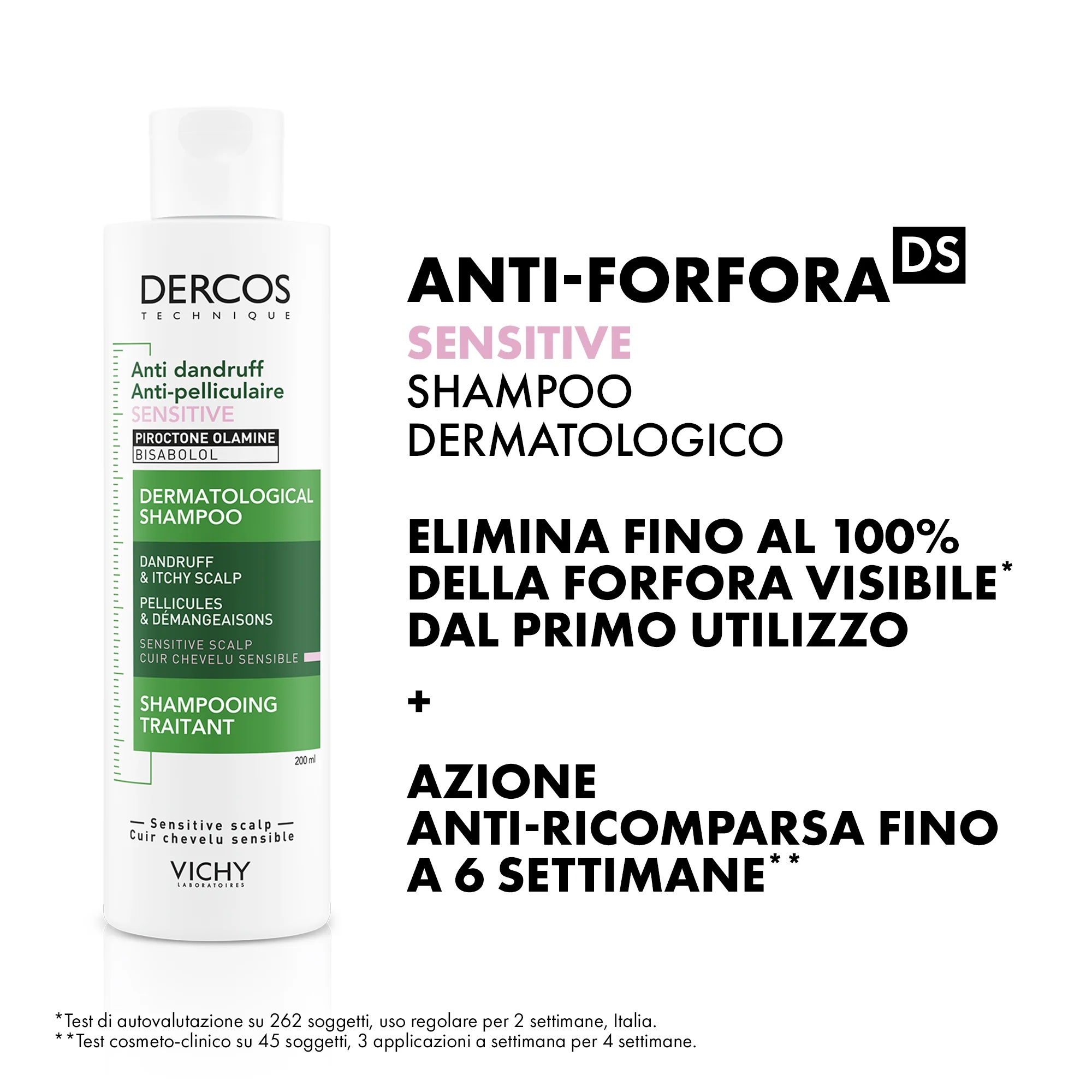 Vichy Dercos Shampoo Anticaspa para Couro Cabeludo Sensível 200 ml