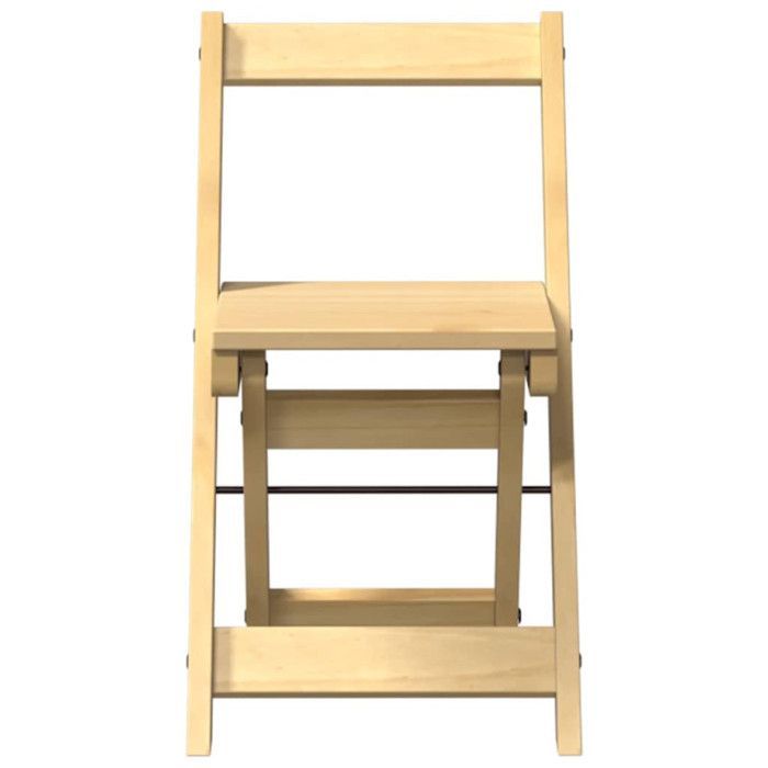 Sillas de comedor plegables Corona, juego de 4, madera maciza de pino.
