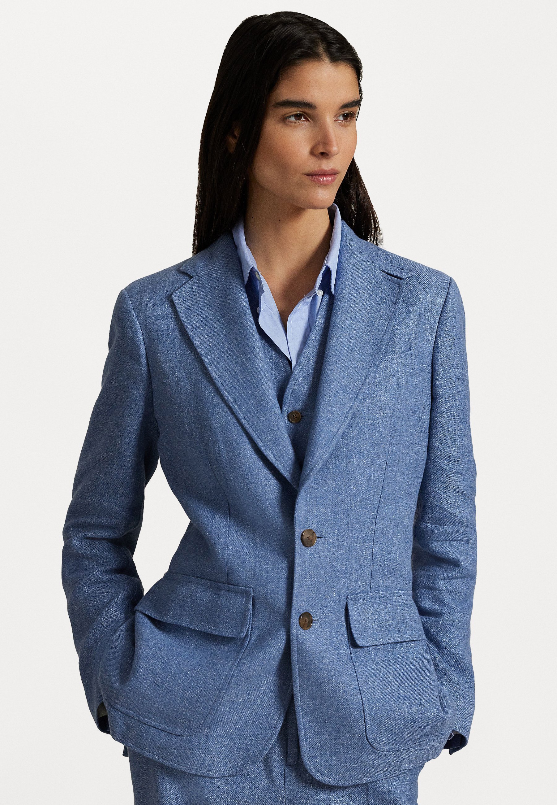 Polo Ralph Lauren LINNEN KATOENEN TWILL BLAZER - Blazer - blauw