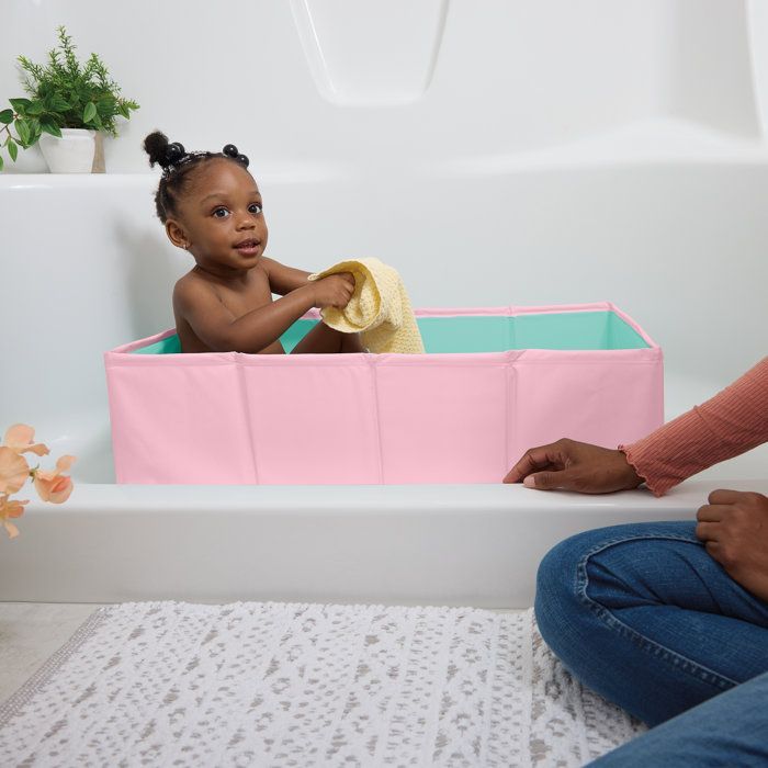 DISNEY BABY - MINNIE, Vaschetta da bagno pieghevole per neonati - Portatile - Rivestimento impermeabile - Facile da pulire - Facile da svuotare
