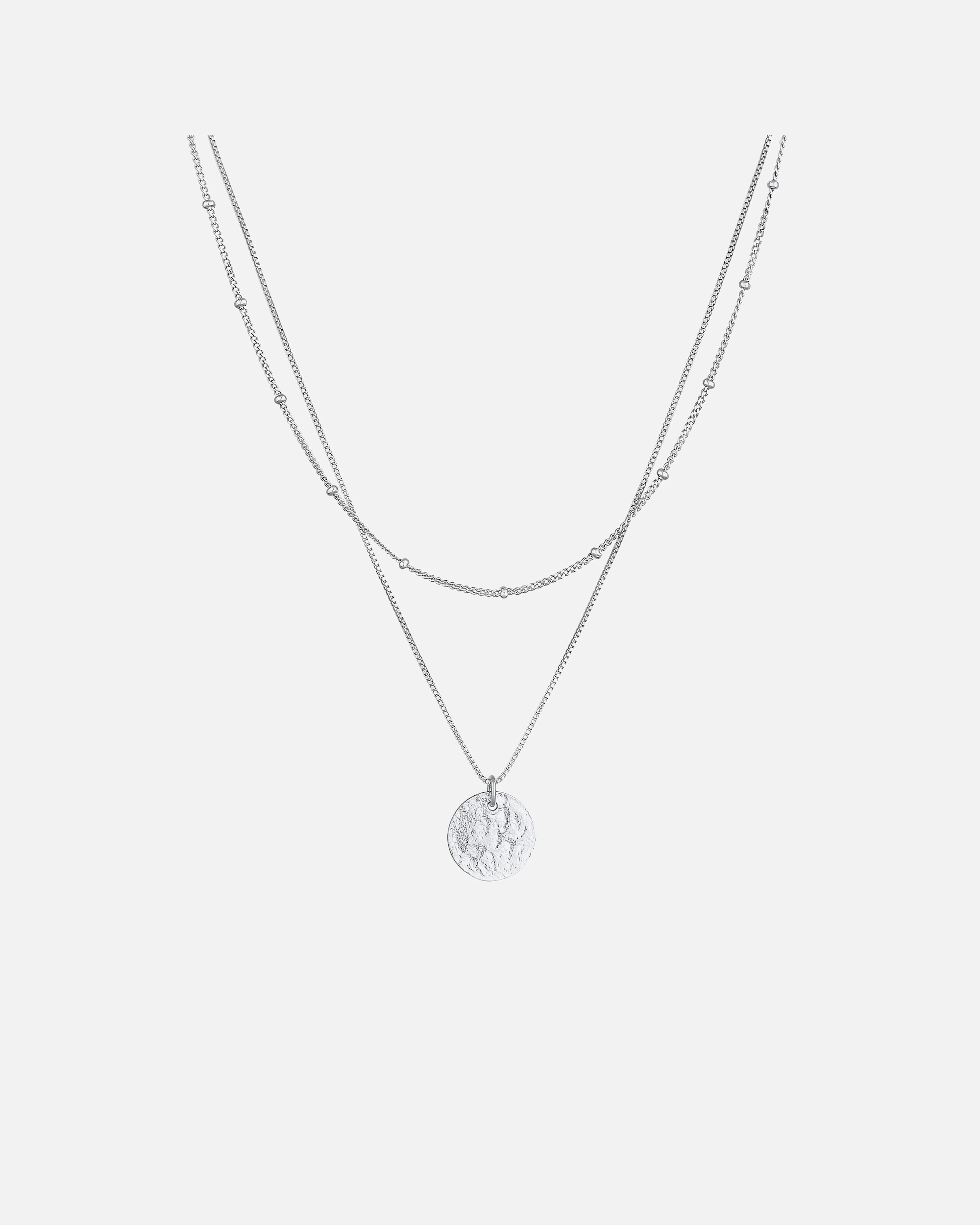 Elli Femmes Boule Plaquette Pendentif Martelé Couches de 2 en Argent Sterling 925