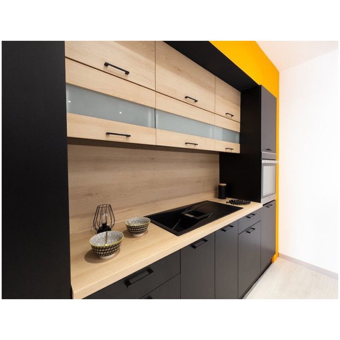 Lovia SLIM keukenwandkast, matzwart, 1 klepdeur, 80 cm breed - Cuisineandcie