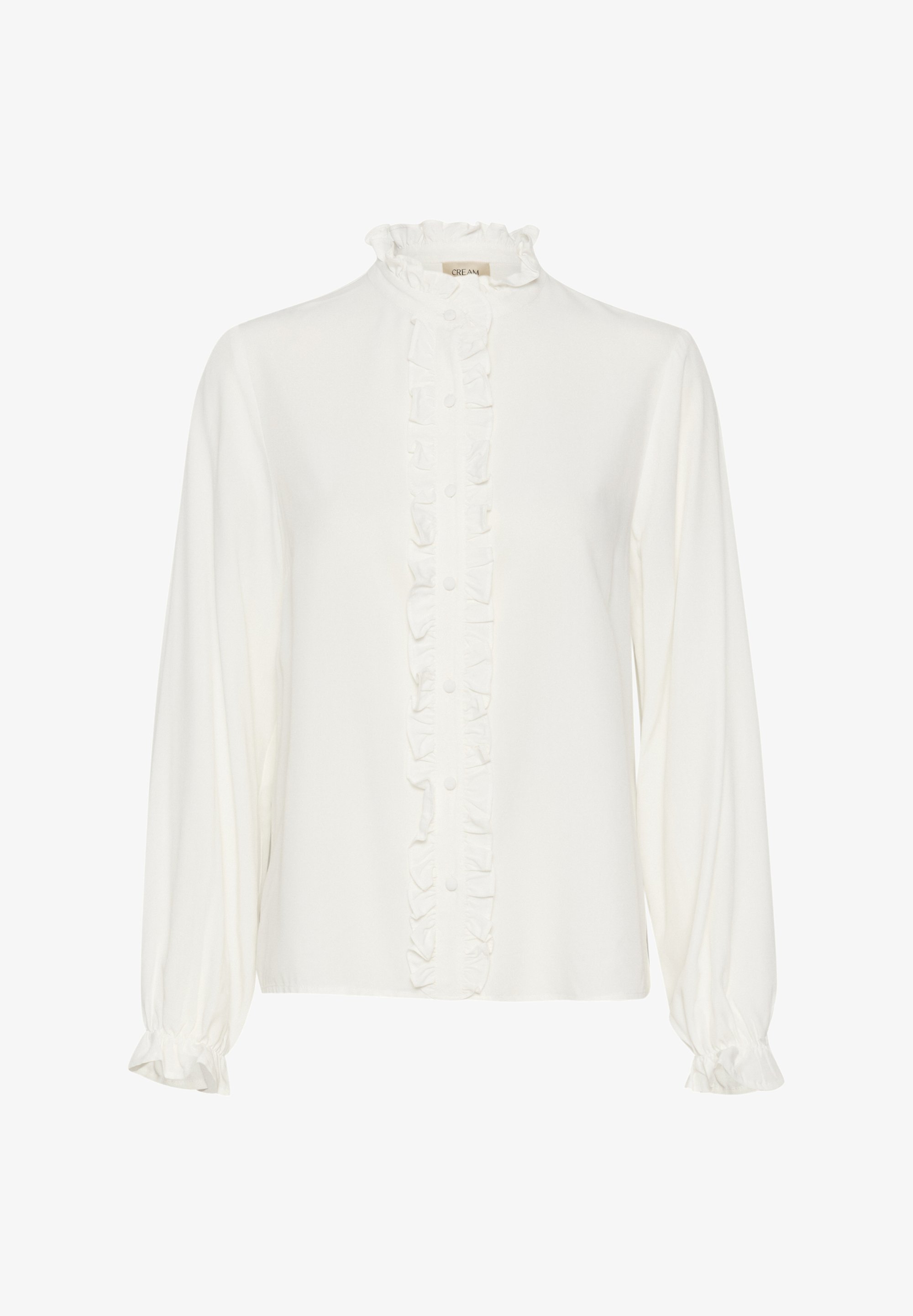 Crème VENEA FRILL - Blouse met knoopsluiting - sneeuwwit