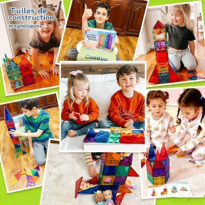 Set de construcción magnético infantil - Juego de construcción magnético - Juguetes de construcción magnéticos - 40 piezas - Idea de regalo para niños y niñas