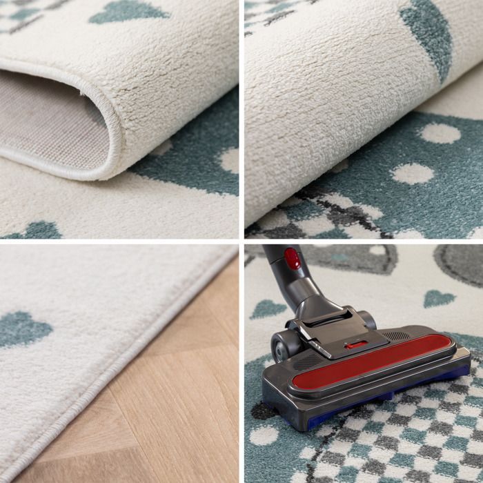 Tapis d'enfant - Marque - Éléphant nuage - Rectangle - Polypropylène - Bleu