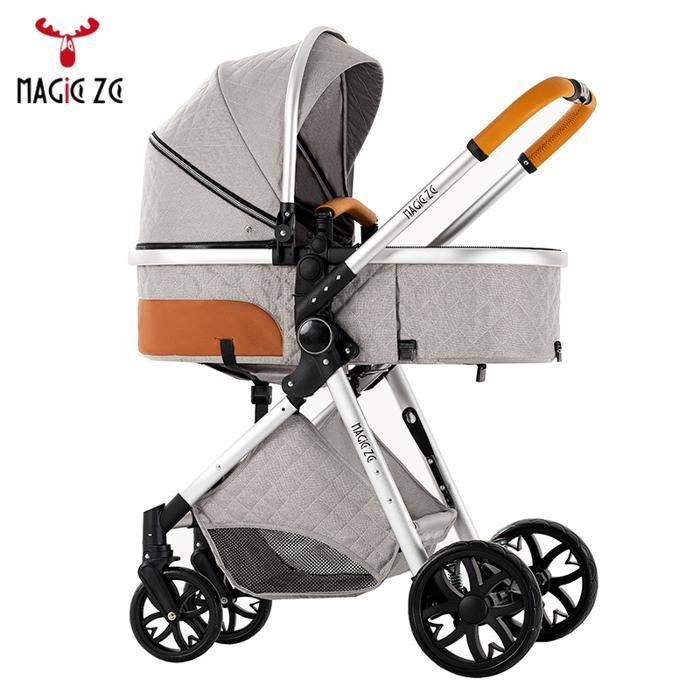 Cochecito Magic ZC Baby, sistema de viaje, cochecito Travel Cozy, toalla de baño + bolso + plegado con un solo clic, gris claro