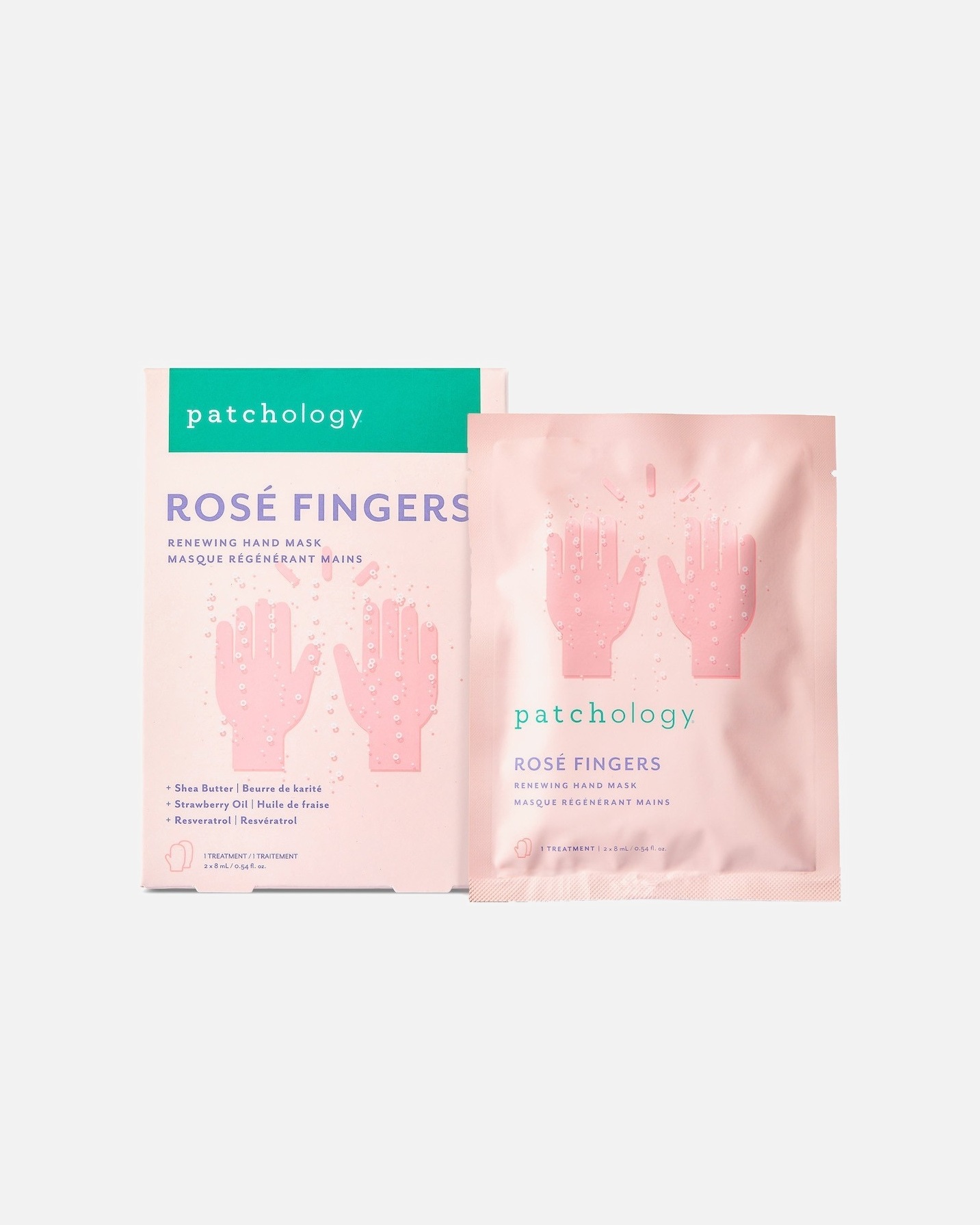 Patchology Rosé Fingers Obnovujúca maska na ruky - 1 pár