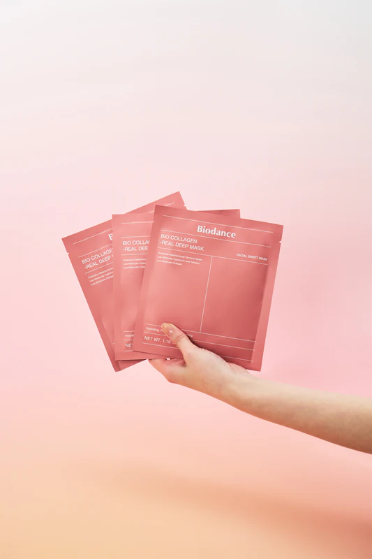 Biodance Bio-Collagen Real Deep Mask - een intensief hydraterend hydrogelmasker dat de poriën minimaliseert.