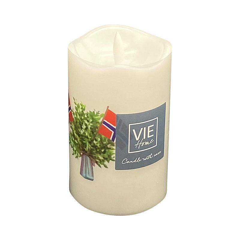 Vie Home Cube-lampe 12,5 cm med print LED-timer maj