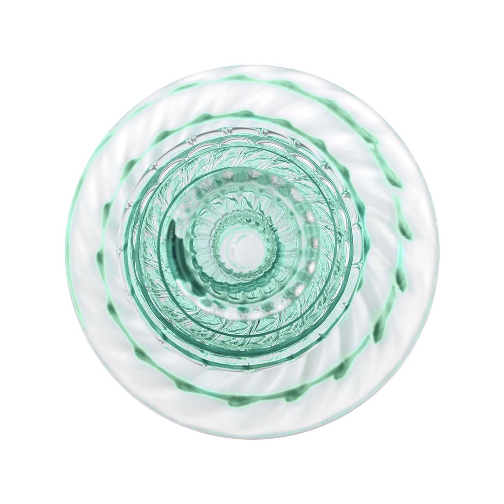 Portavelas de cristal PIP Studio, con forma de espiral, azul claro – 1 unidad