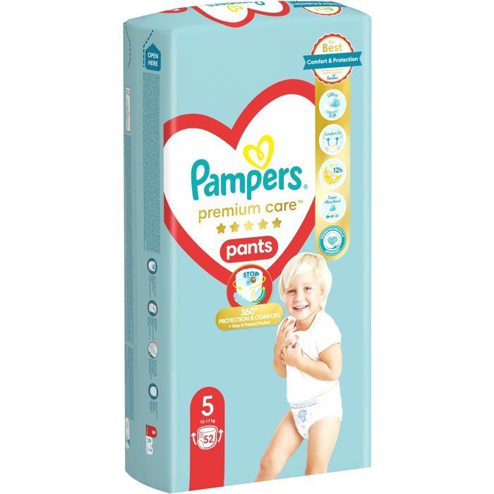 PAMPERS Premium Care velours broekjes. 5 (52 kg)