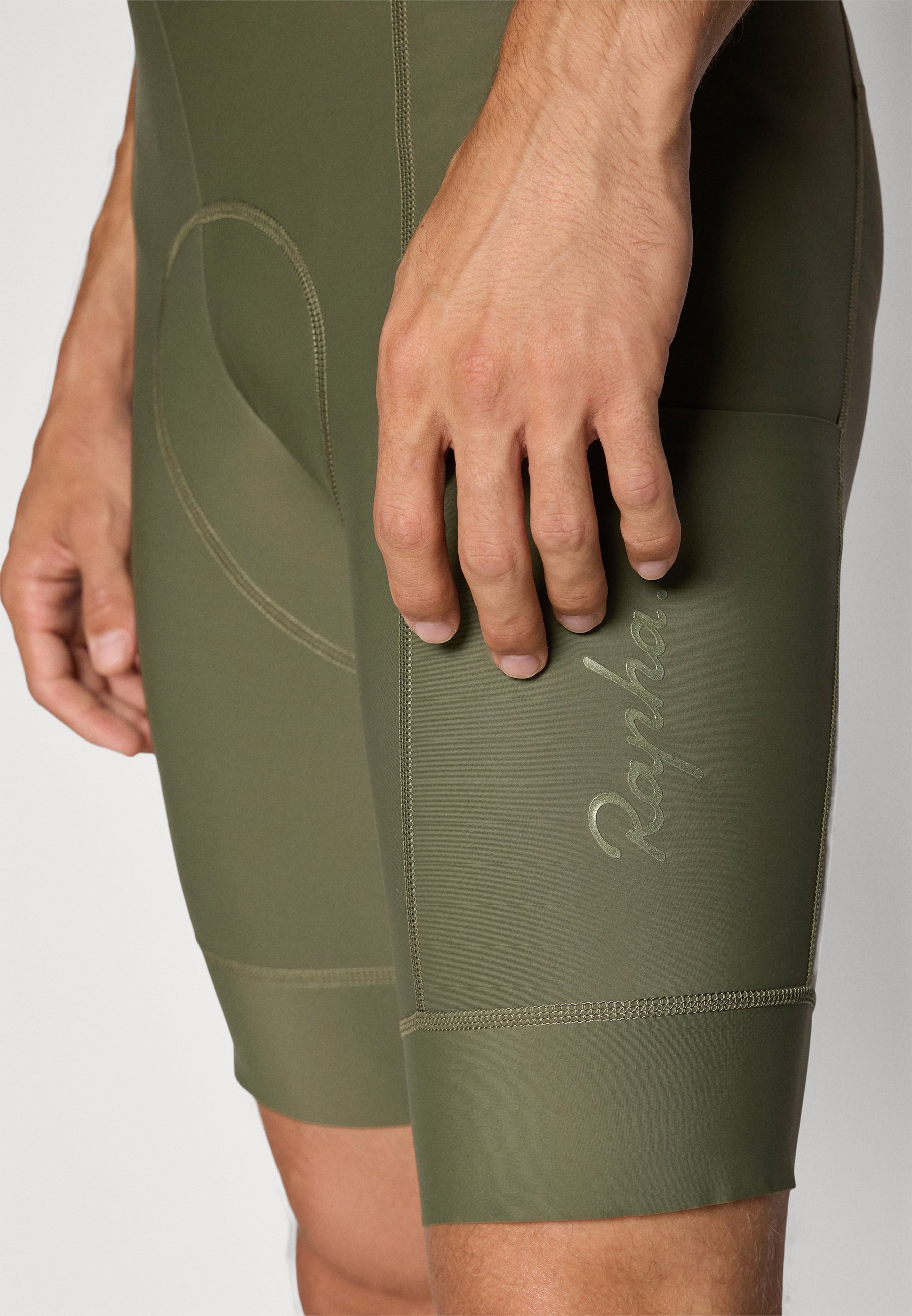 Rapha Herren-Trägerhose mit Tasche - Tiefblau/Kalamata