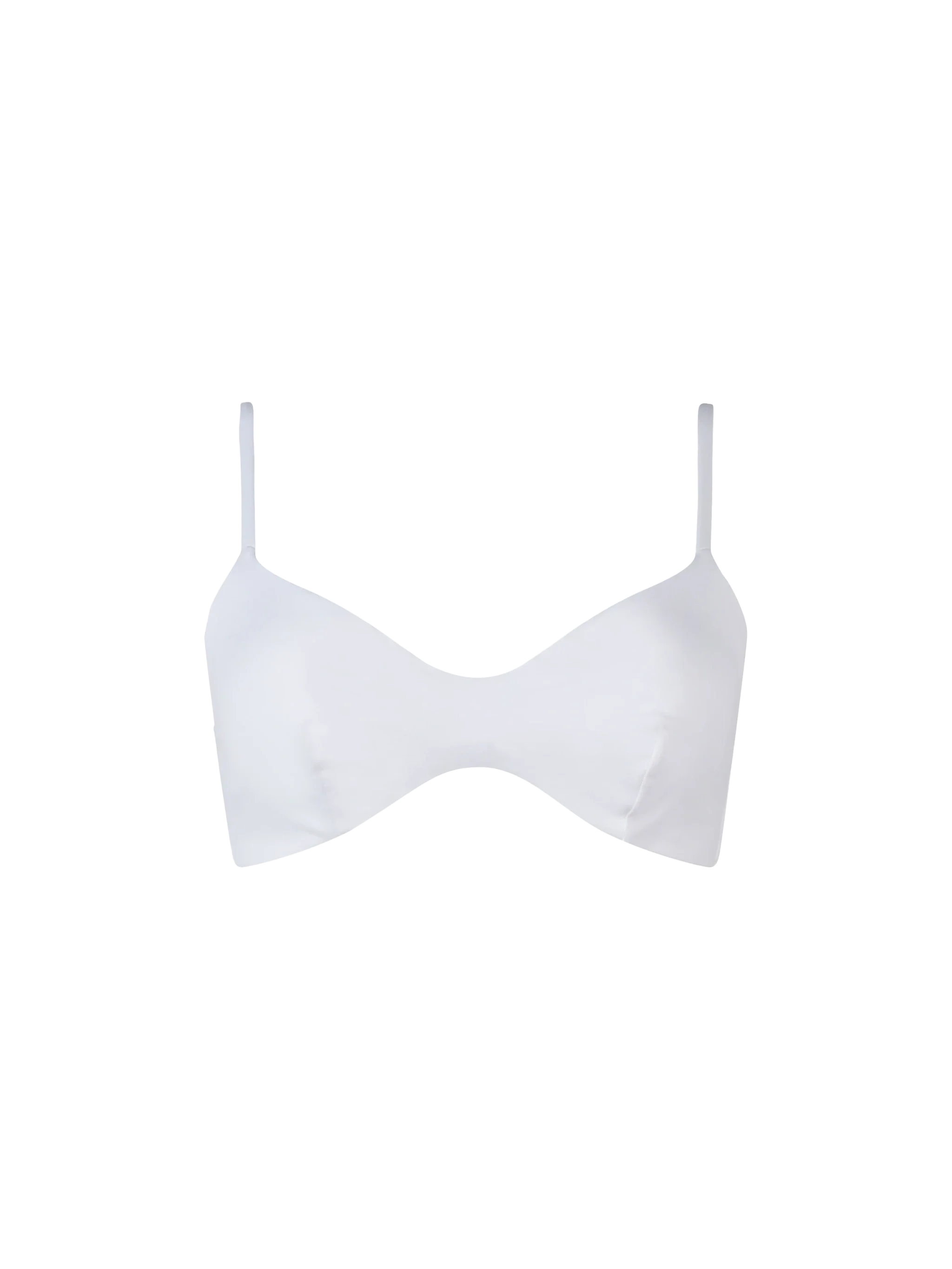Witte bralette met ronde hals voor dames, geschikt voor op het strand.