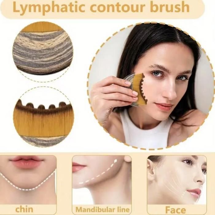 1 brosse pour le visage, brosse de contour du visage, brosse de massage de drainage lymphatique, menton et sculpture de jawline