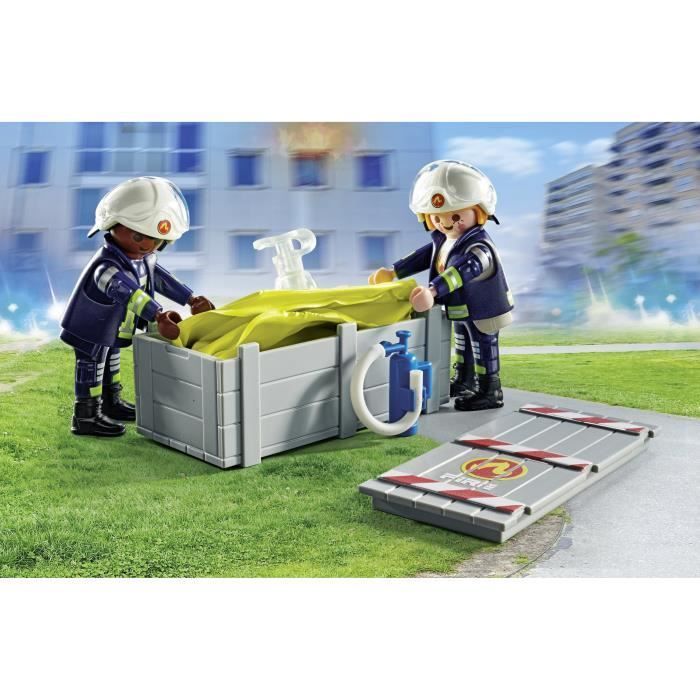 PLAYMOBIL 71465 Brandweermannen met reddingskussen - Actiehelden - Brandweer - Leeftijd 4+