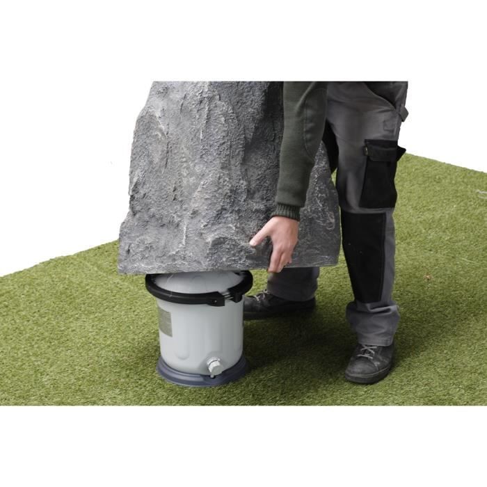 Décoration de jardin - ARNUSA - Faux Rocher 60x50 cm - Gris granit - Polyrésine