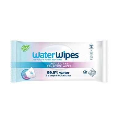 Waterwipes våtservetter för vuxna och känsliga, 30 enheter.