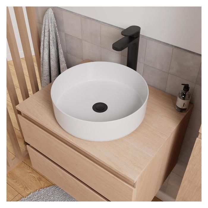 Set mobile bagno singolo SORRENTO da 60 cm + lavabo + rubinetto + specchio + colonna